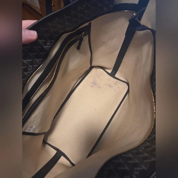 Black and Brown Tory Burch Tote Bag with Pouch - Picture 13 of 16